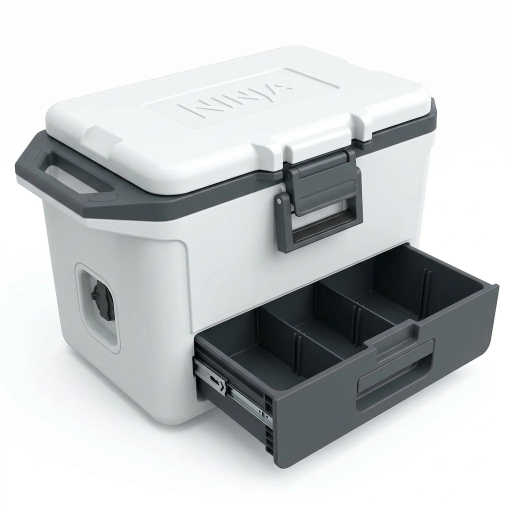 Long-Lasting Chill Cooler with Storage Drawer, Ice Retention Hard Cooler
