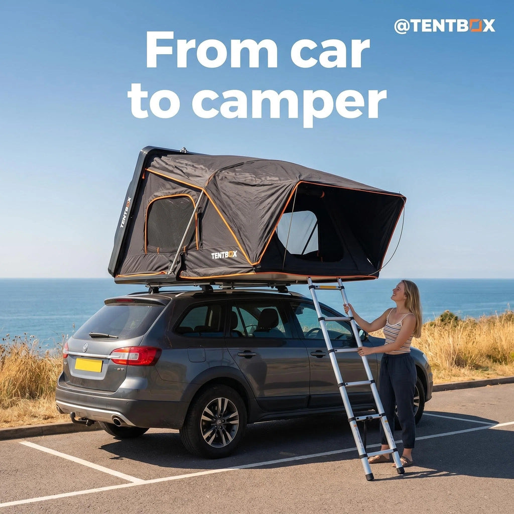 Soft Shell Rooftop Tent, Waterproof Car Roof Tent with Ladder for Camping