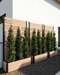 Large Rectangular Composite Planter Box, Weather-Resistant Outdoor Wood-Look Garden Bed