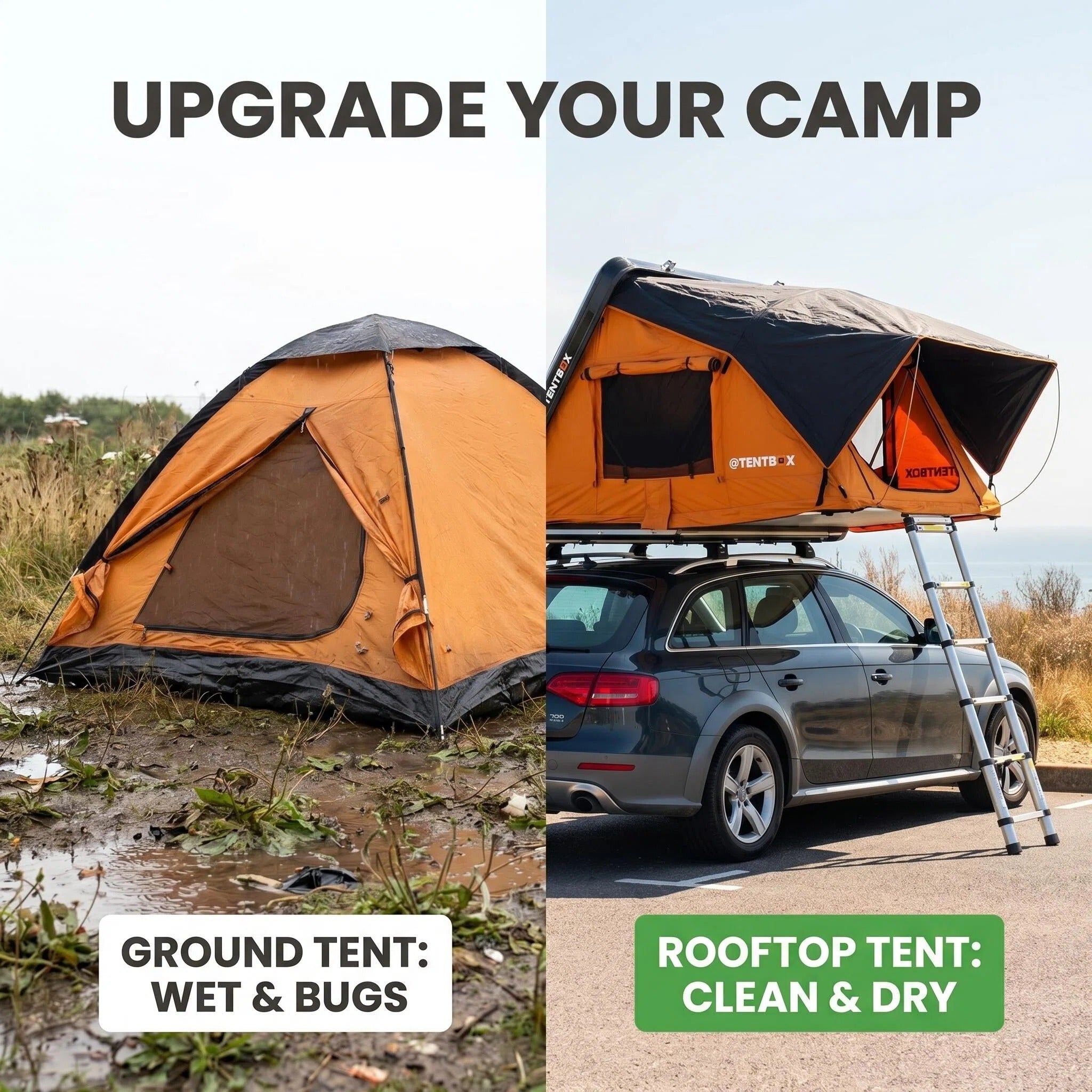 Soft Shell Rooftop Tent, Waterproof Car Roof Tent with Ladder for Camping
