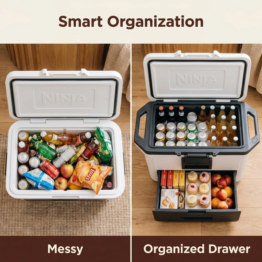 Long-Lasting Chill Cooler with Storage Drawer, Ice Retention Hard Cooler