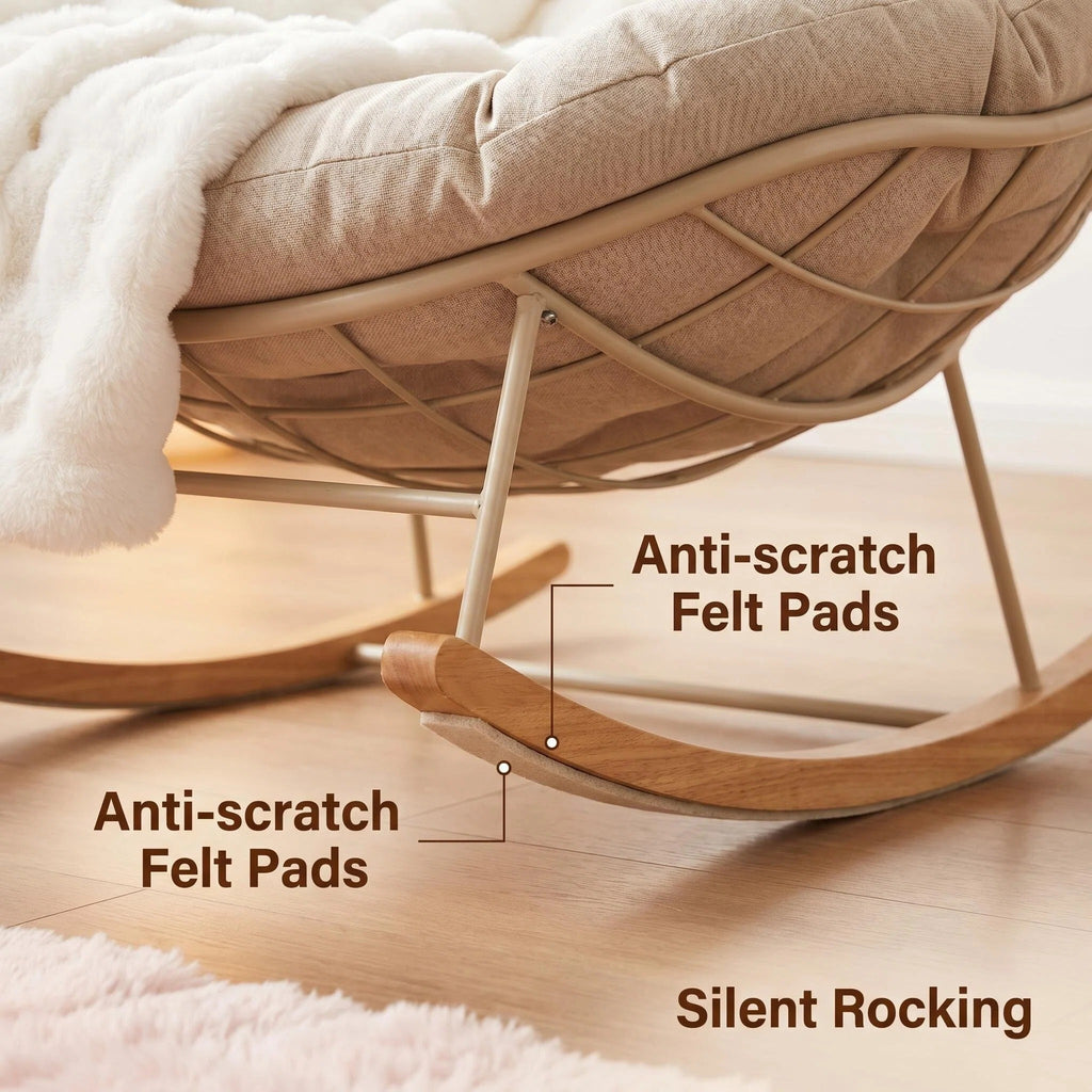 The Cloud Rocker Padded Rocking Chair, Comfy Oversized Upholstered Rocker for Living Room
