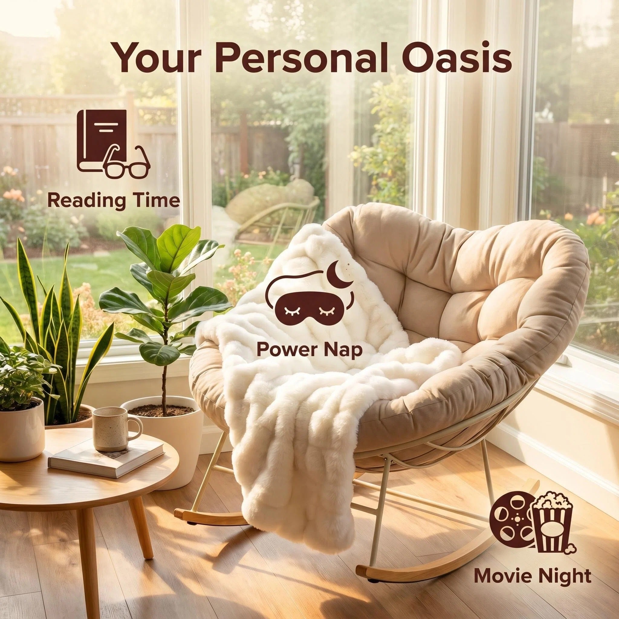 The Cloud Rocker Padded Rocking Chair, Comfy Oversized Upholstered Rocker for Living Room