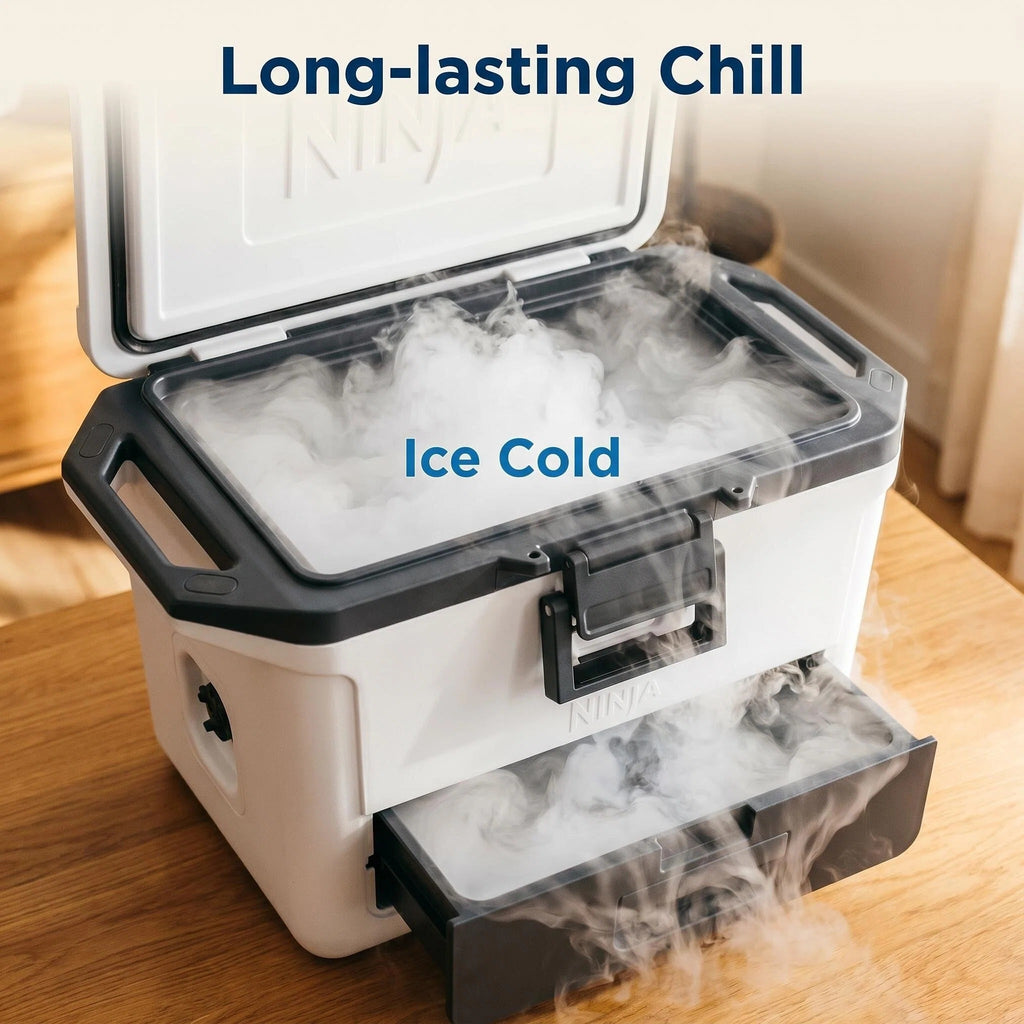 Long-Lasting Chill Cooler with Storage Drawer, Ice Retention Hard Cooler
