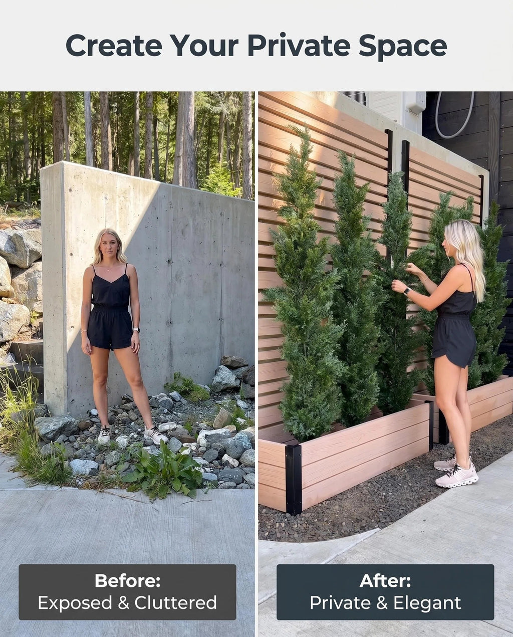 Large Rectangular Composite Planter Box, Weather-Resistant Outdoor Wood-Look Garden Bed