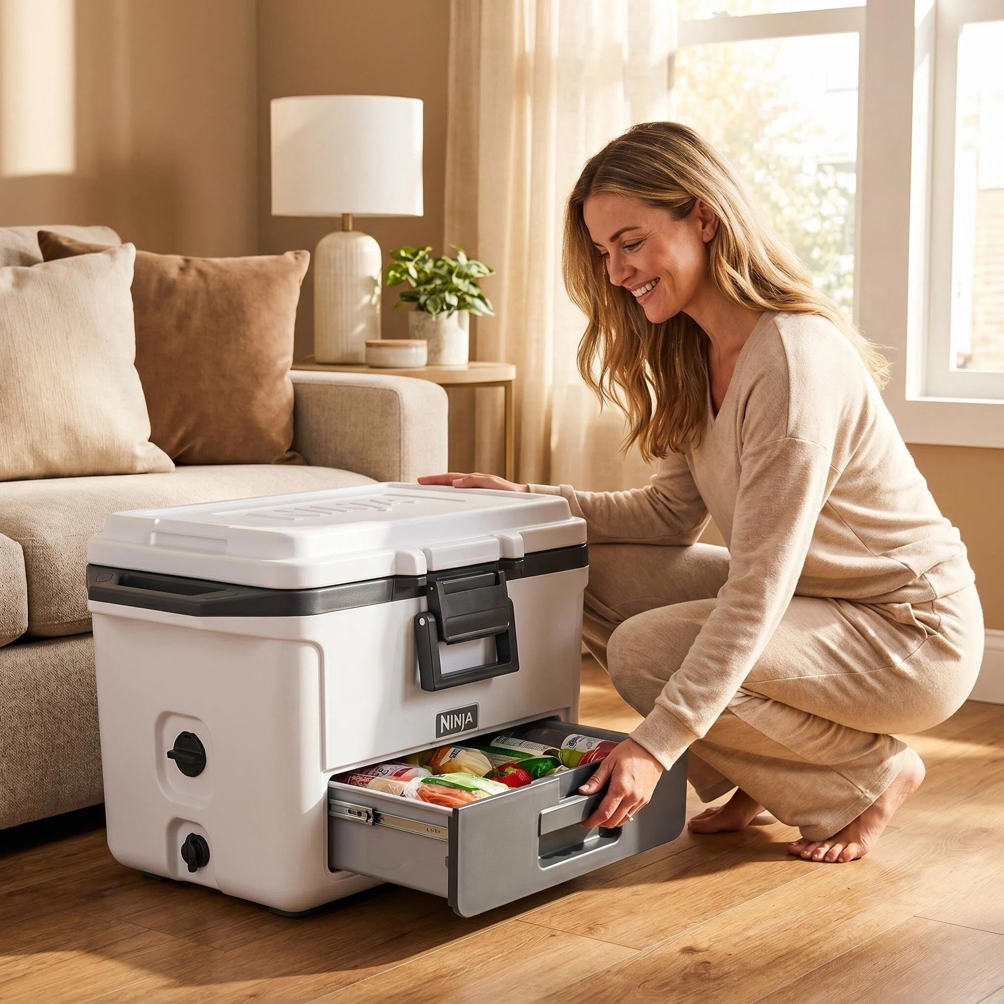 Long-Lasting Chill Cooler with Storage Drawer, Ice Retention Hard Cooler