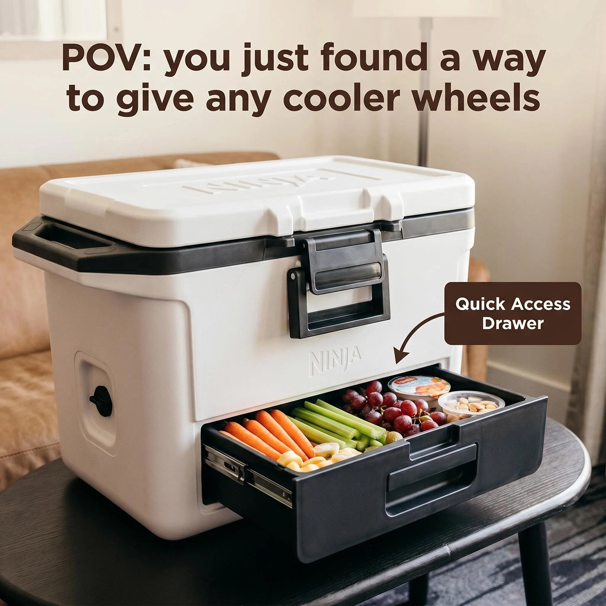 Long-Lasting Chill Cooler with Storage Drawer, Ice Retention Hard Cooler