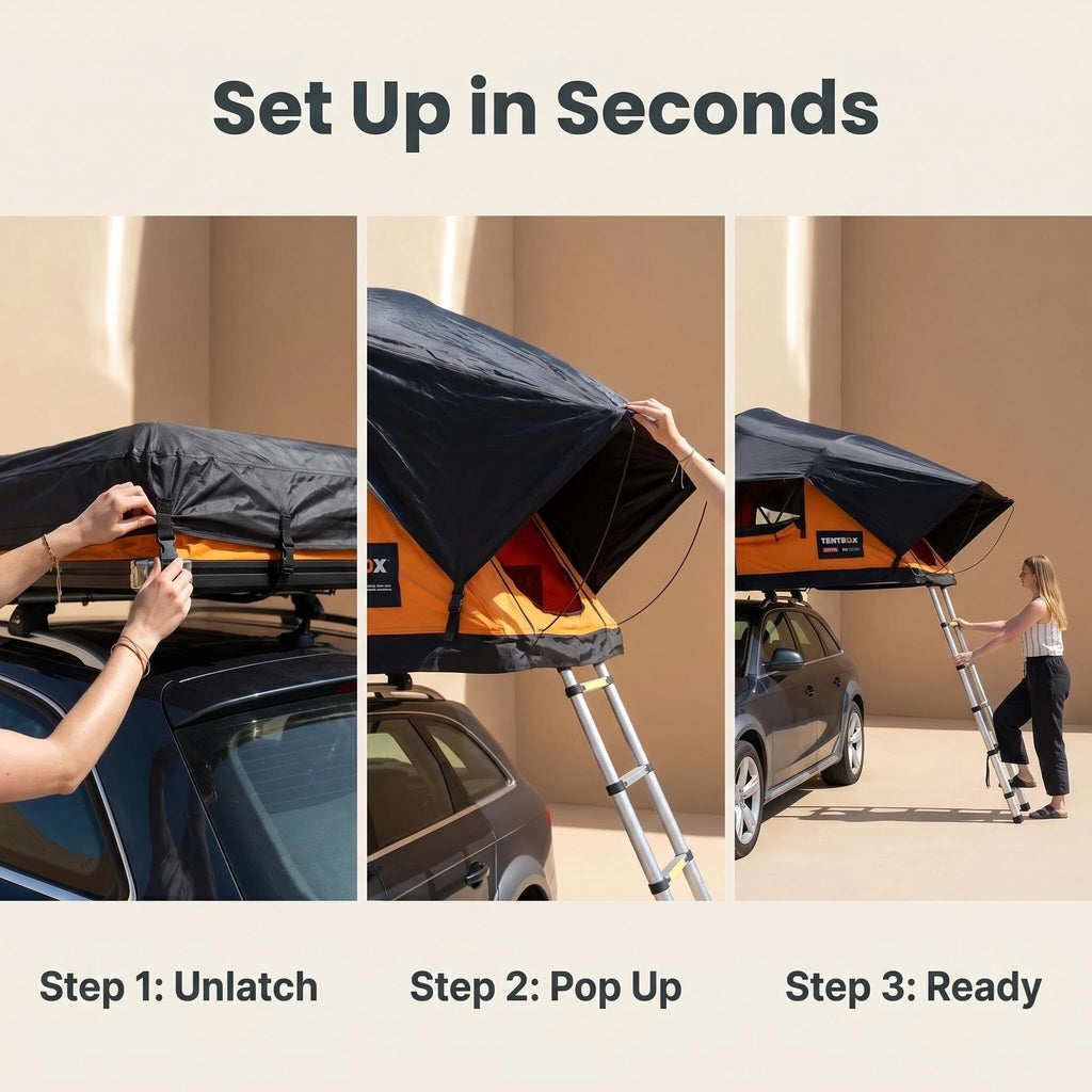 Soft Shell Rooftop Tent, Waterproof Car Roof Tent with Ladder for Camping